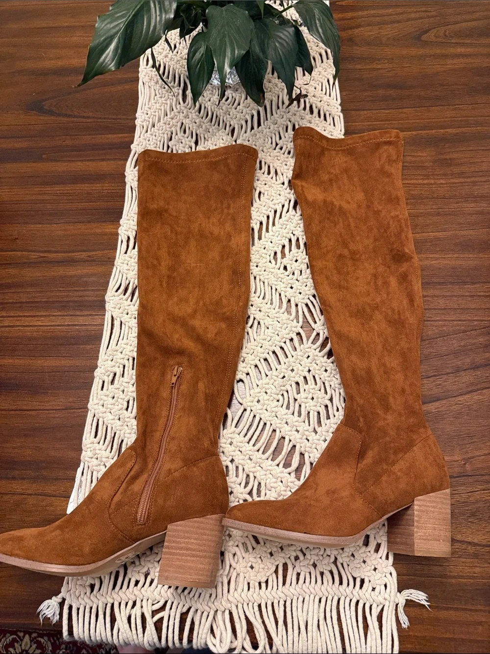 Dolce Vita Tall Over-the-Knee Suede Boots in Cognac